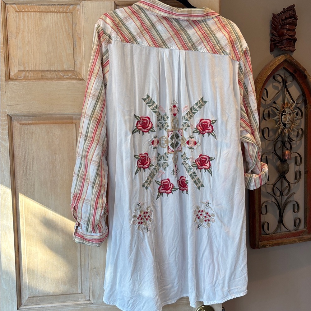 Kyla Seo Multicolor Striped & Embroidered Top Size 3X